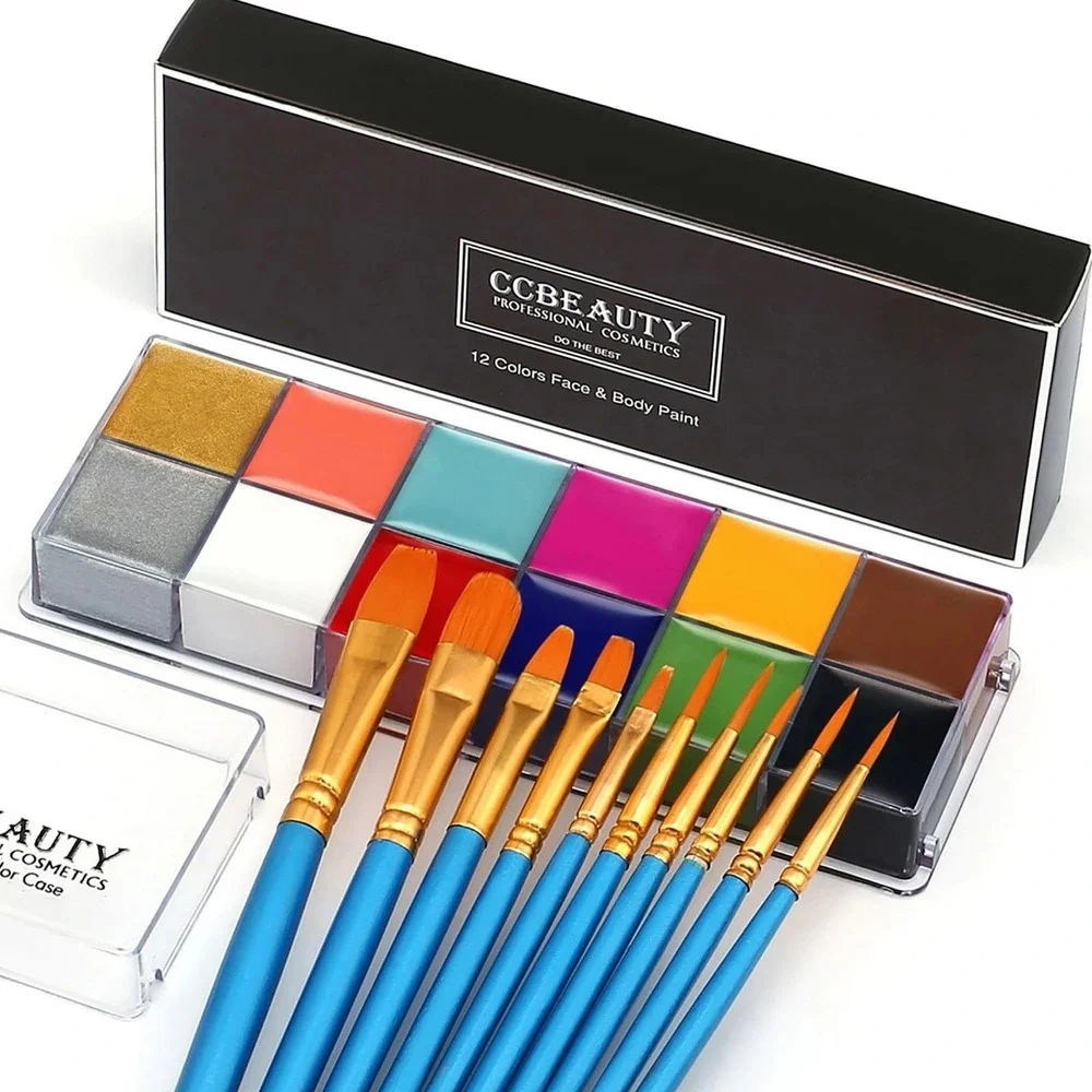 Ccbeauty Face & Body Paint 12 Flash Color Palette 80g Multicolor